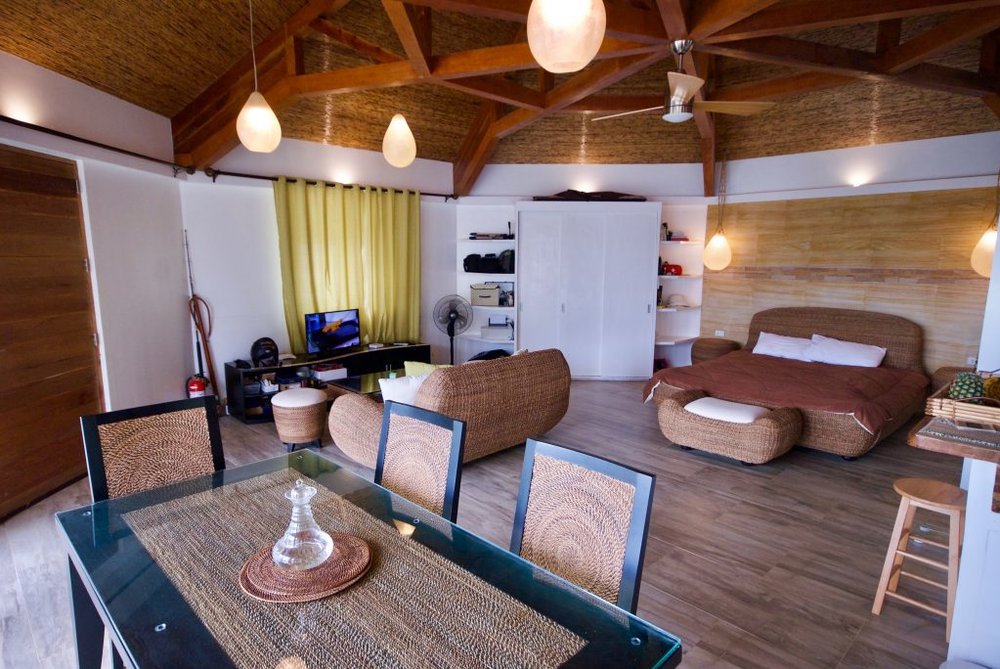 brown furniture interior at borazen boracay villa