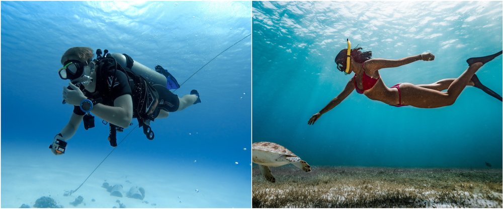 水肺深淺與自由潛水的差異