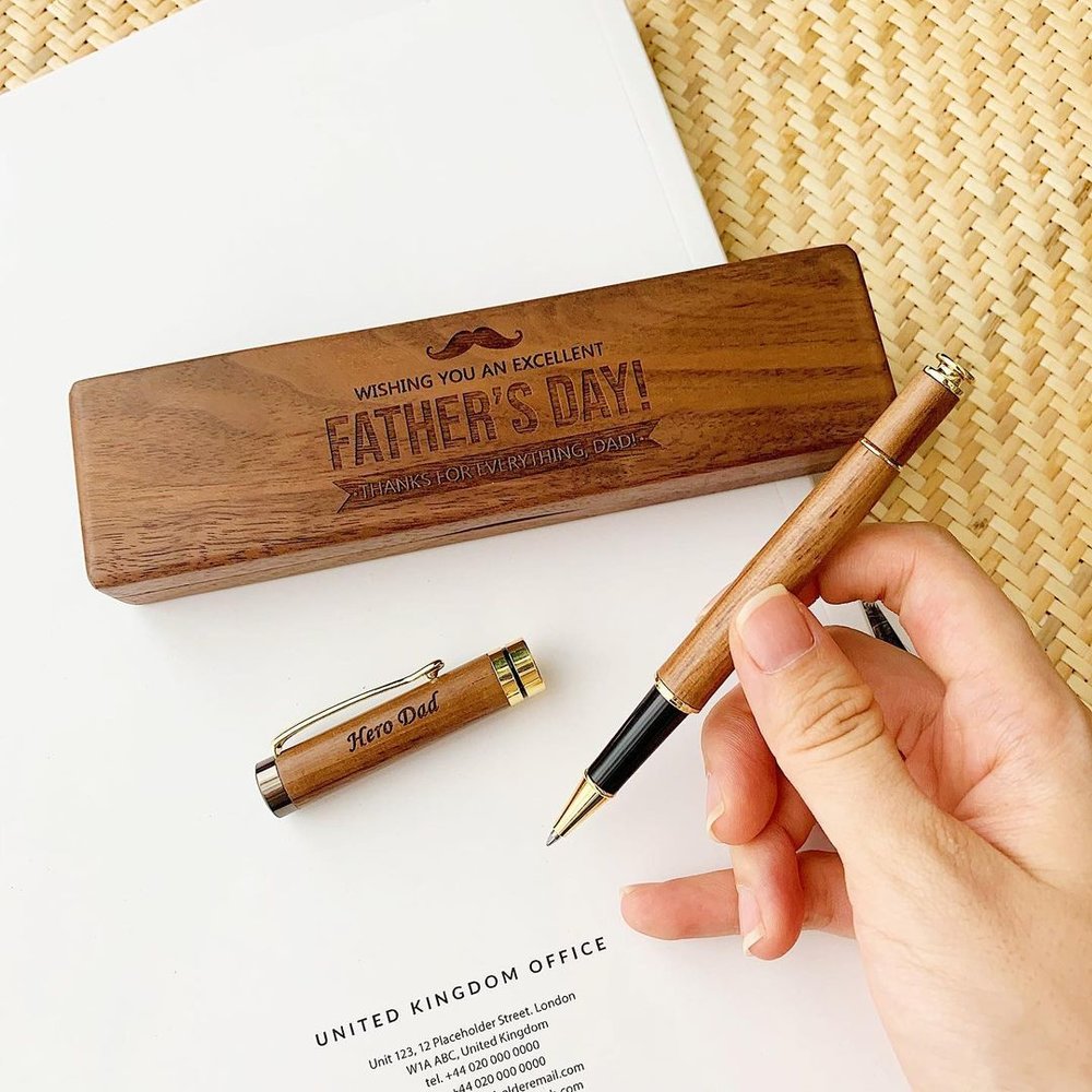 Personalised Wooden Pen Set by NSJ Stylish Store gift ideas for men Malaysia