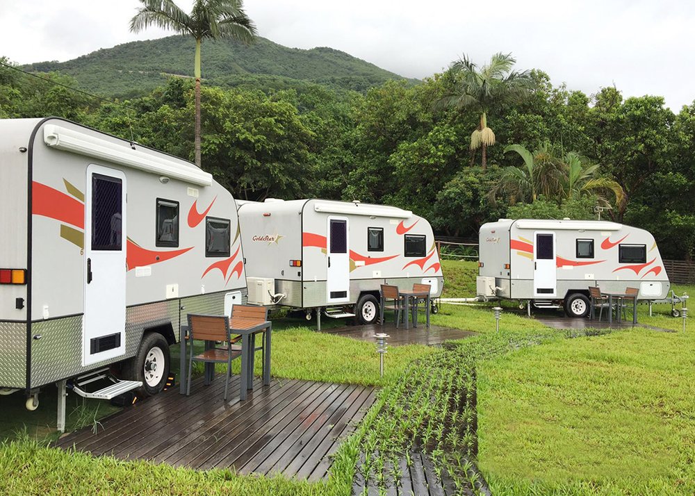camping caravans at welcome beach hong kong