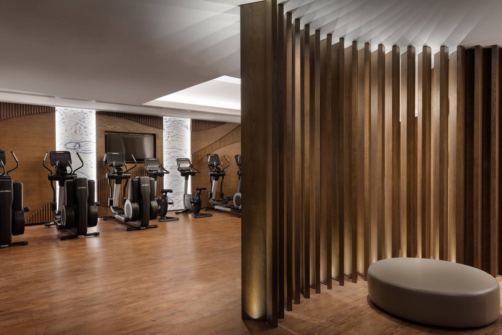 Fitness center at ocean park marriott hotel