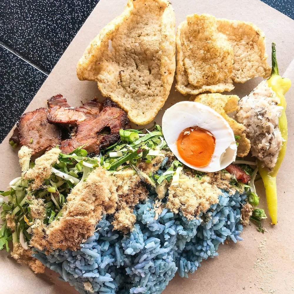 Nasi Kerabu traditional food from Kelantan