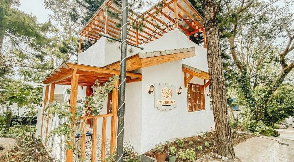 White and brown facade building at sweet knot heaven tagaytay