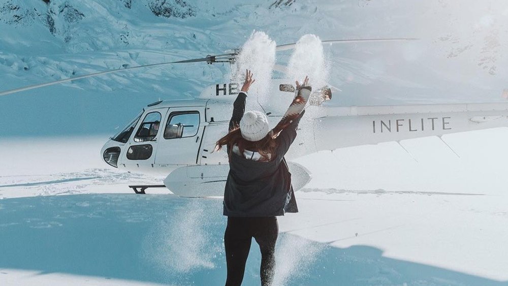 Play with powdery snow at Mount Cook. Image credit: @inflite.nz on Instagram