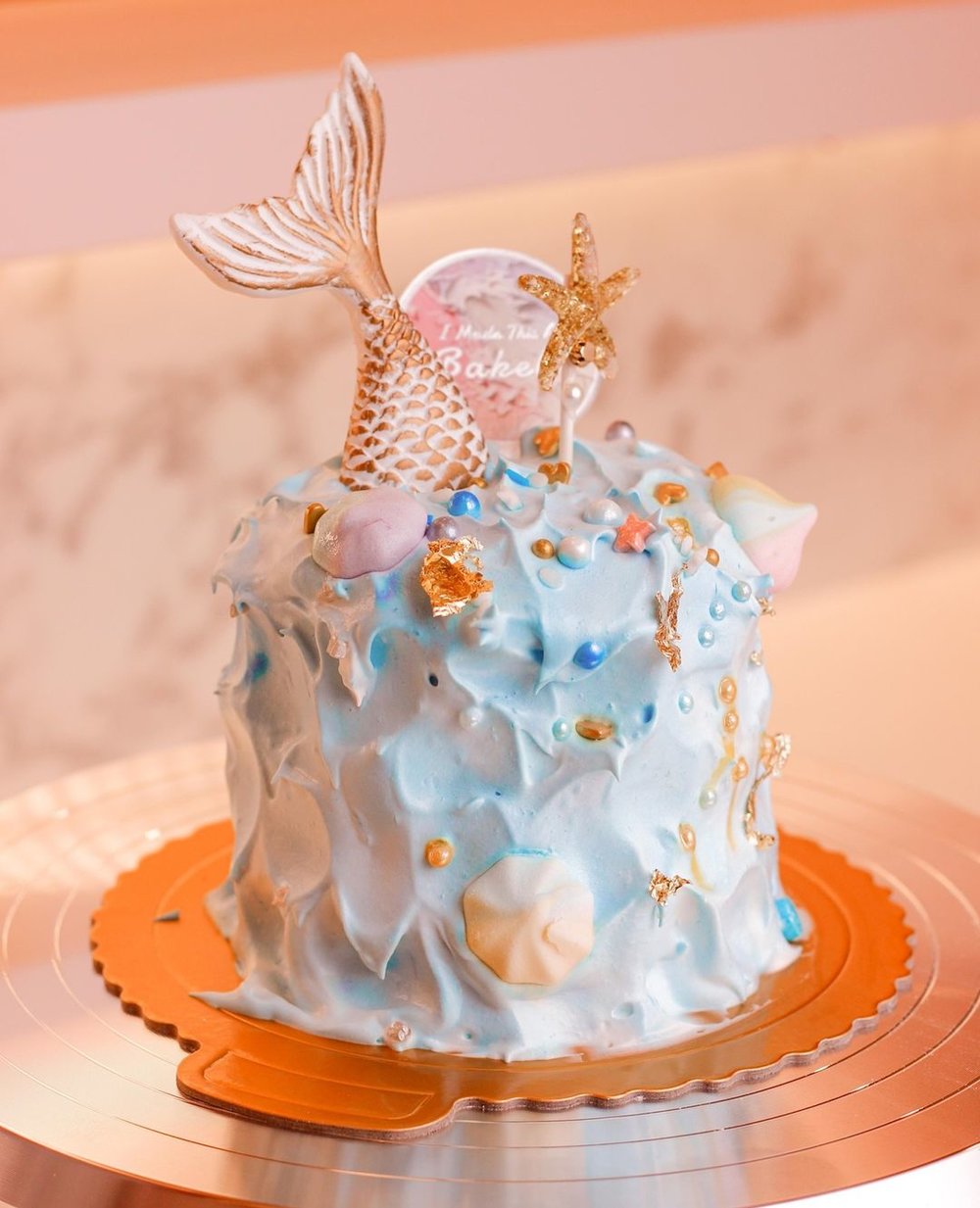 blue cake from bakebe hong kong