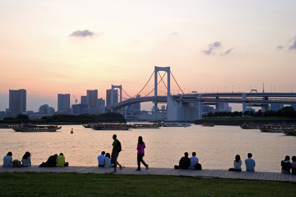 お台場海浜公園 夕方から夜にかけてのマジックアワー