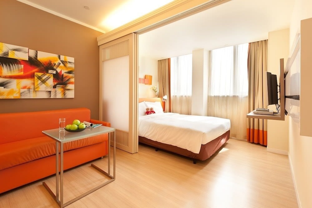 單房公寓房間以開放式設計，約180呎，適合2人入住