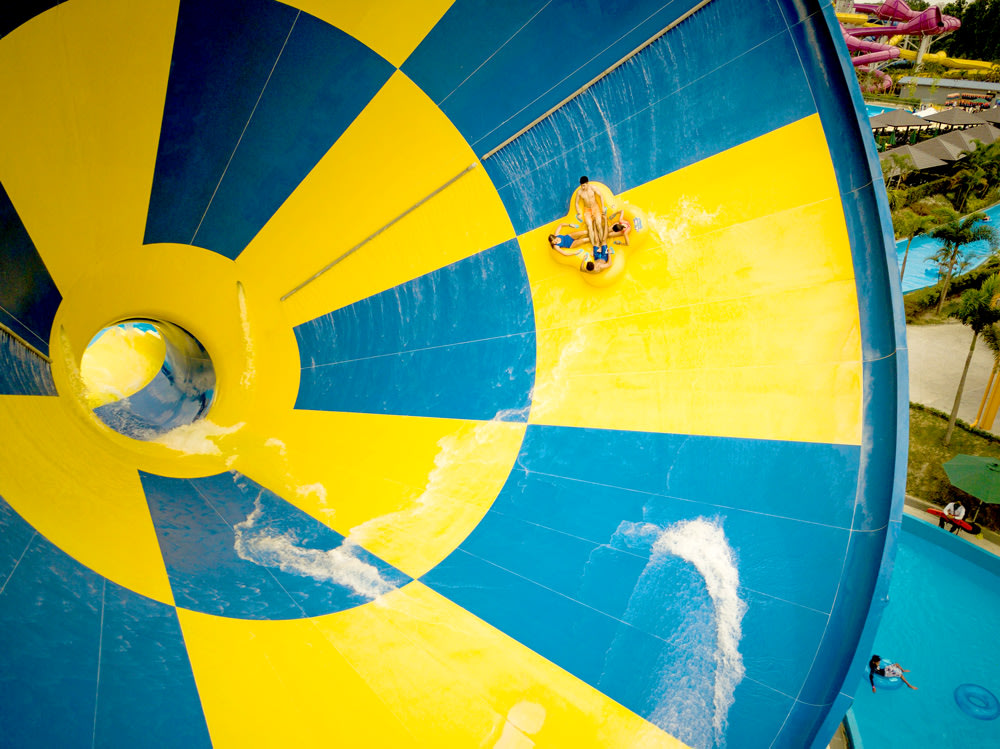 tornado slide attraction in aqua planet