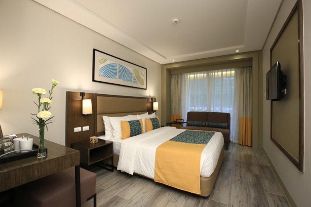 yellow and blue deluxe room belmont boracay