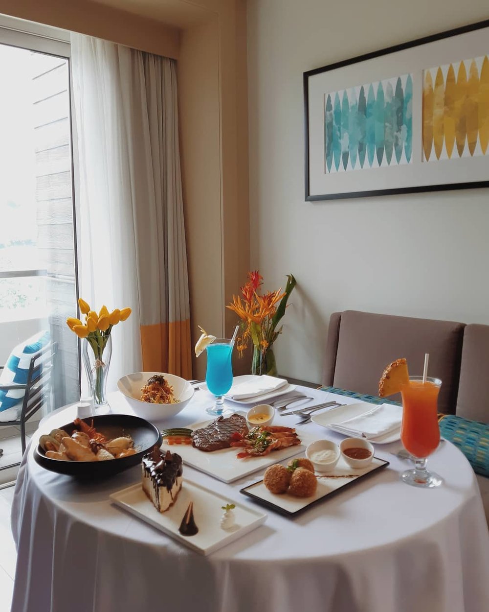 dining set up in-room at belmont boracay
