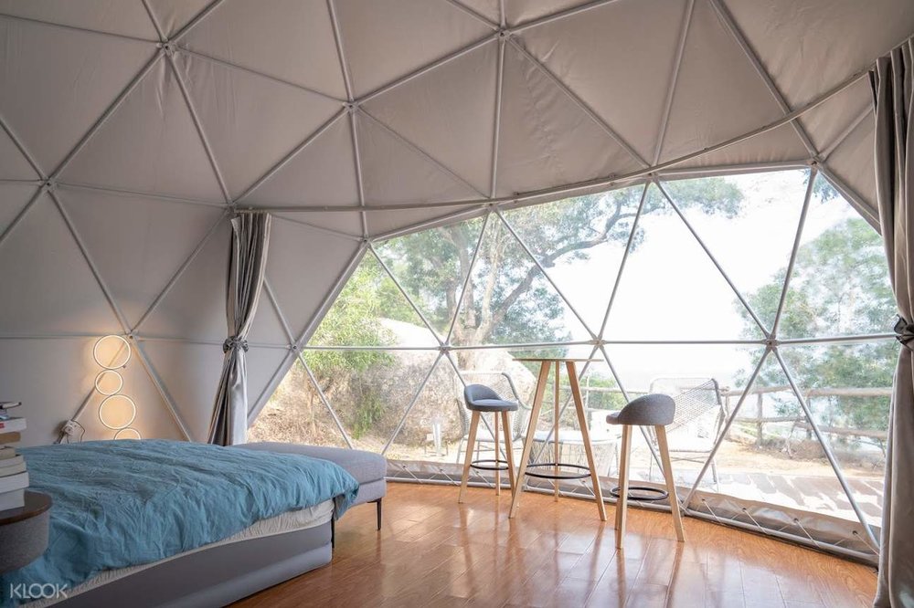 airconditioned glamping tent at saiyuen