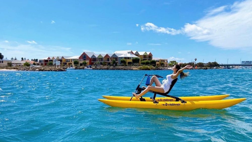 Enjoy the wind in your hair as you ride a waterbike! Credits: @mandurahwaterbikes