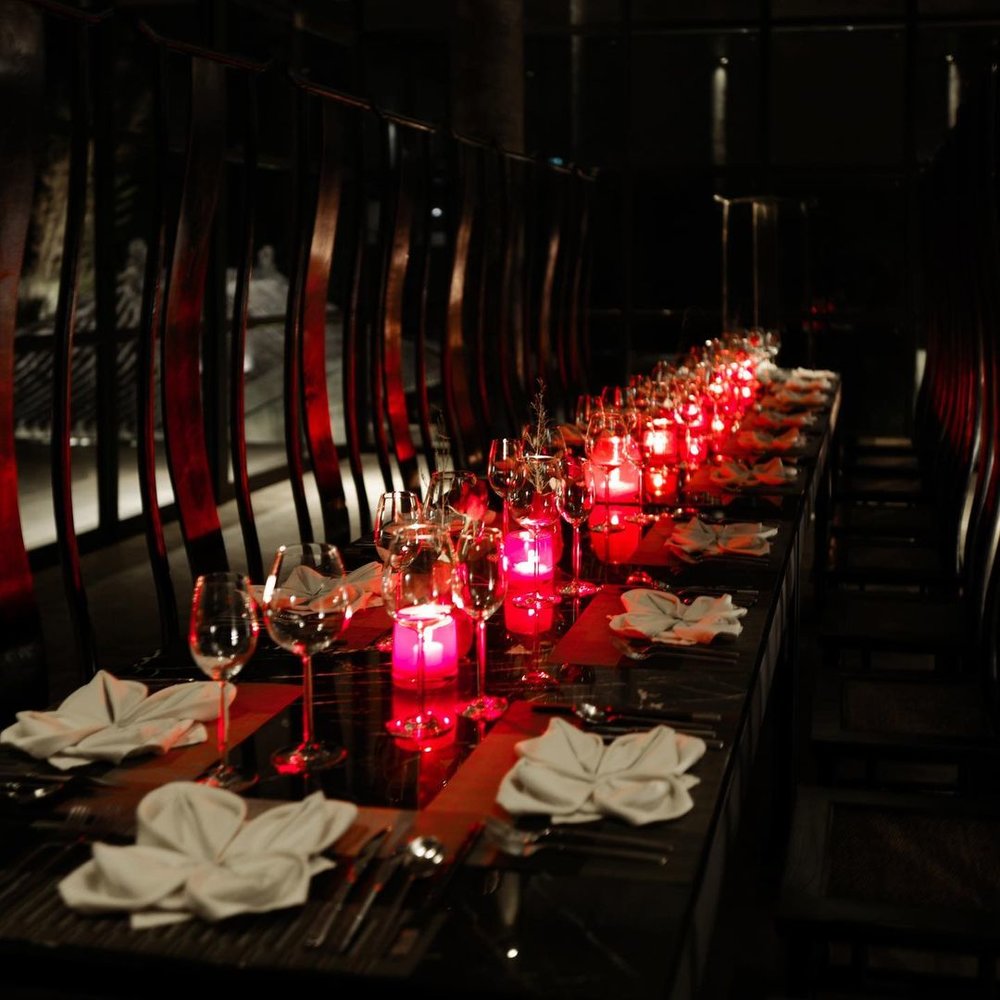 Fancy dinner setup