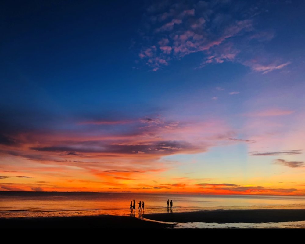 beautiful sunset by the beach
