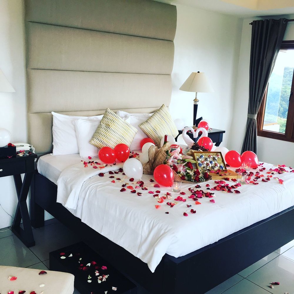 bed with surprise gifts