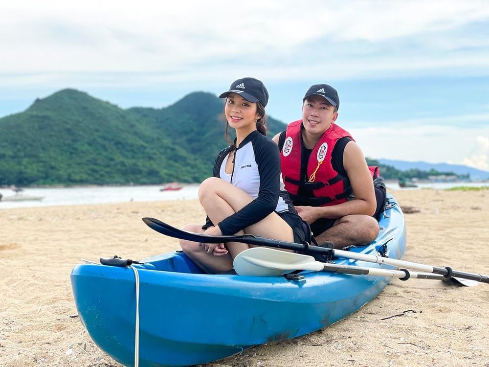 兩個人划牡,同心協力向目標前進,大可考驗雙方默契。(Instagram @vincy0408)