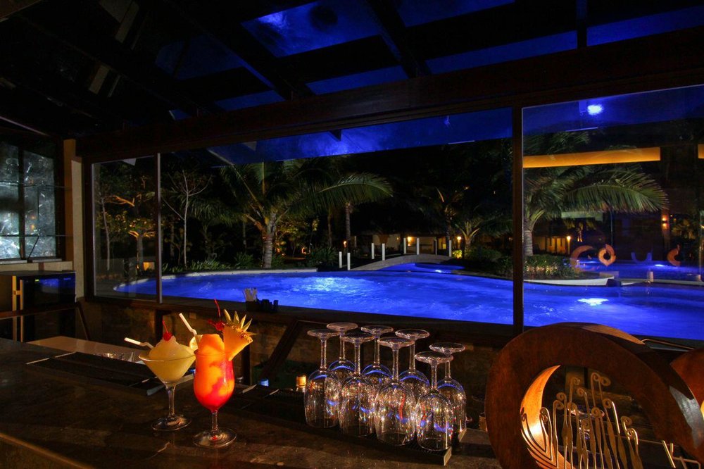pool bar at night