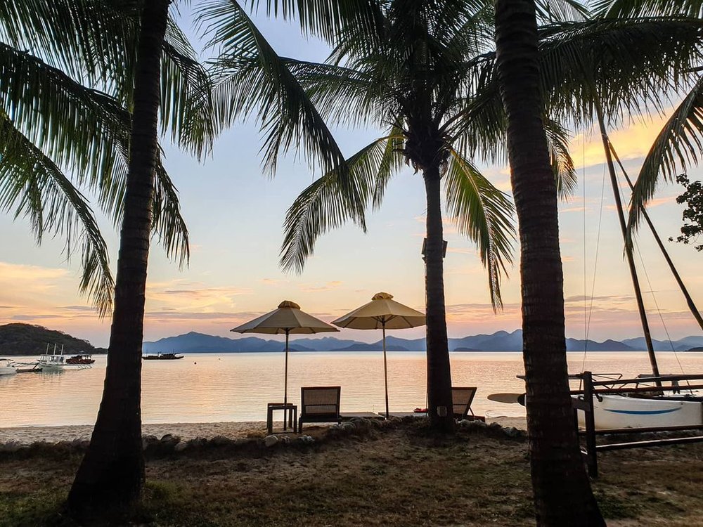 quiet beach during sunrise