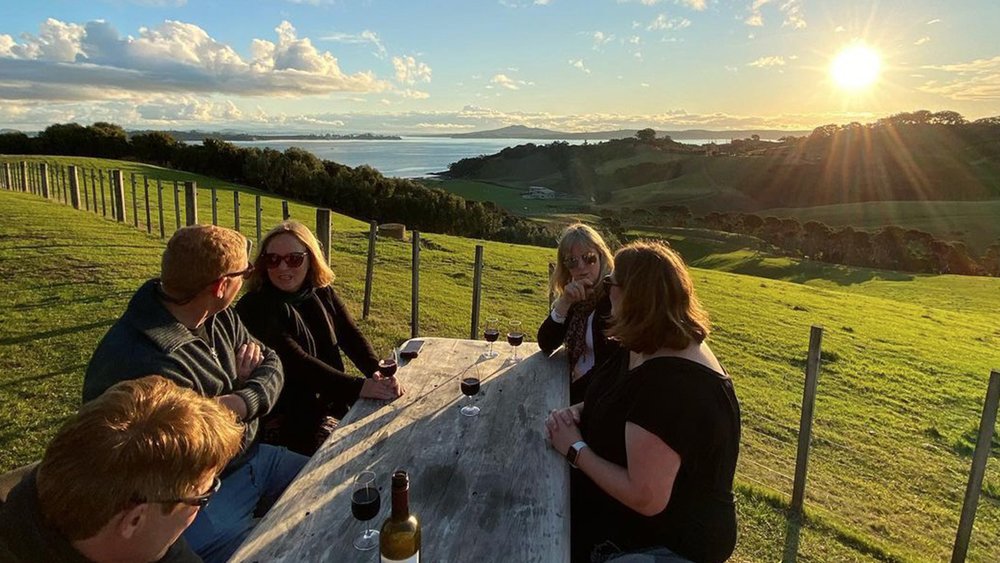 Take in the views of Waiheke accompanied by a glass of fine wine. Image credit: @woolpower