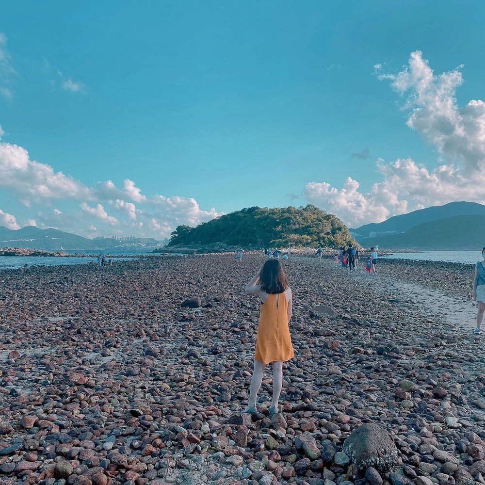 橋咀島的連島沙洲也是打卡熱點，退潮時可走到沙洲另一端。(Instagram @ms.jmak)