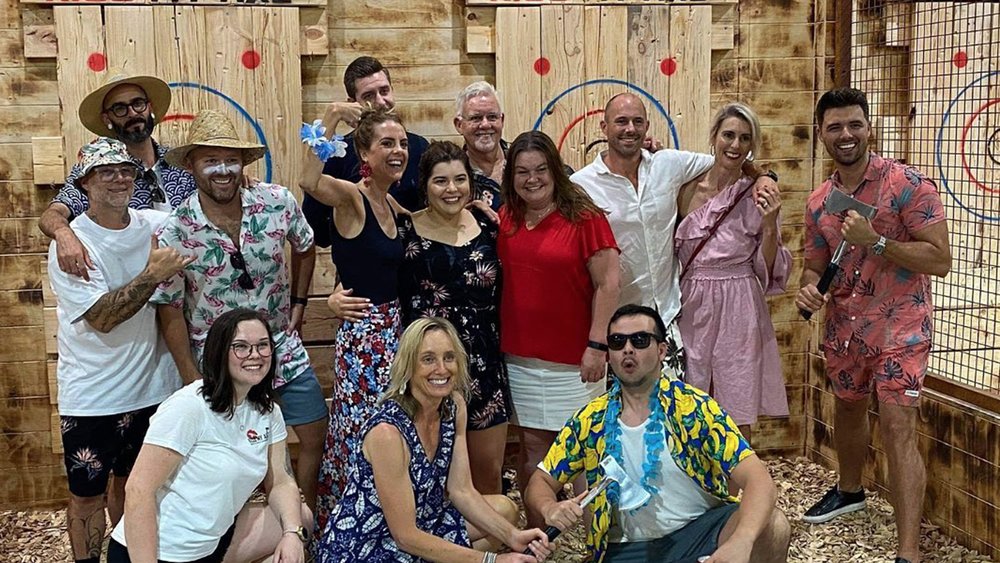 They’ve taken on the ultimate axe throwing challenge in Sydney! Image credits: @kissmyaxe.au on Instagram