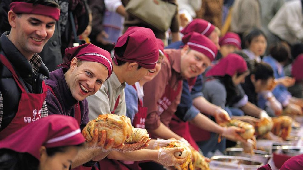 Have a blast learning how to make kimchi with mates