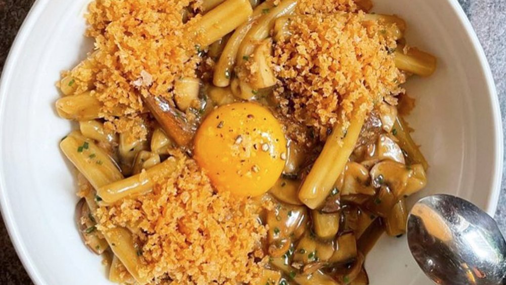 Don’t leave Monopole without trying the casarecce with mushroom butter, egg yolk, and pangrattato Credit: @monopole_sydney