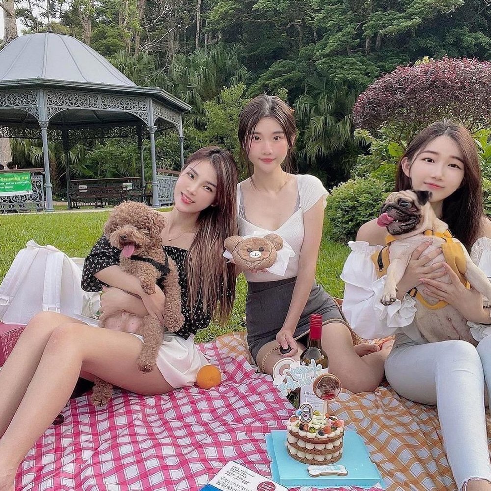 相約三五知己一起野餐慶祝。(Instagram @athena_yipp)