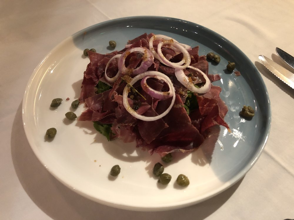 Bresaola Beef Carpaccio starter dish Pampas Boutique Steakhouse