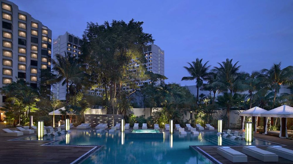 Lounge around in style at the Grand Hyatt Hotel pool
