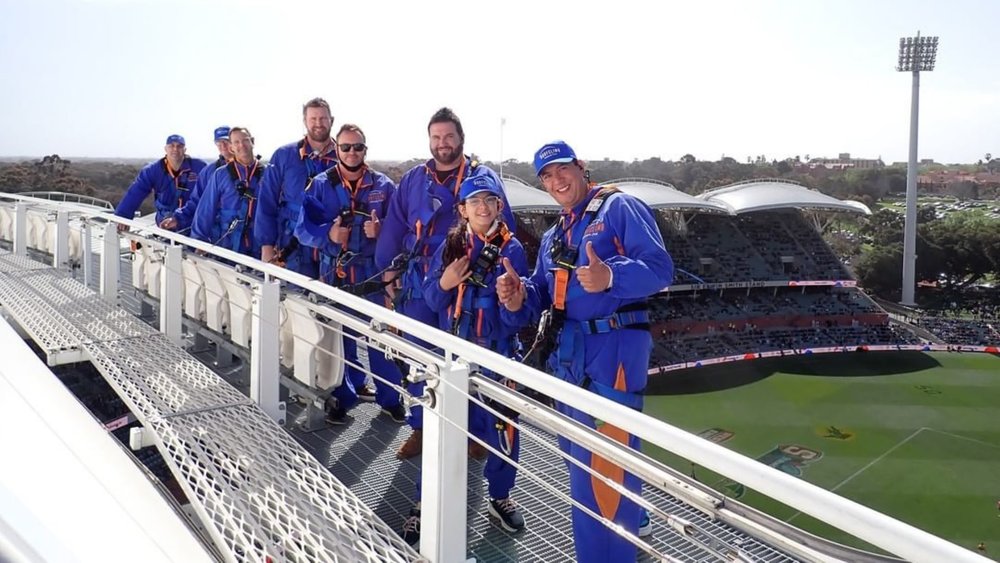 The rooftop at Adelaide Oval is a fantastic vantage point to see the city from above. Image credits @roofclimb_adelaideoval on Instagram