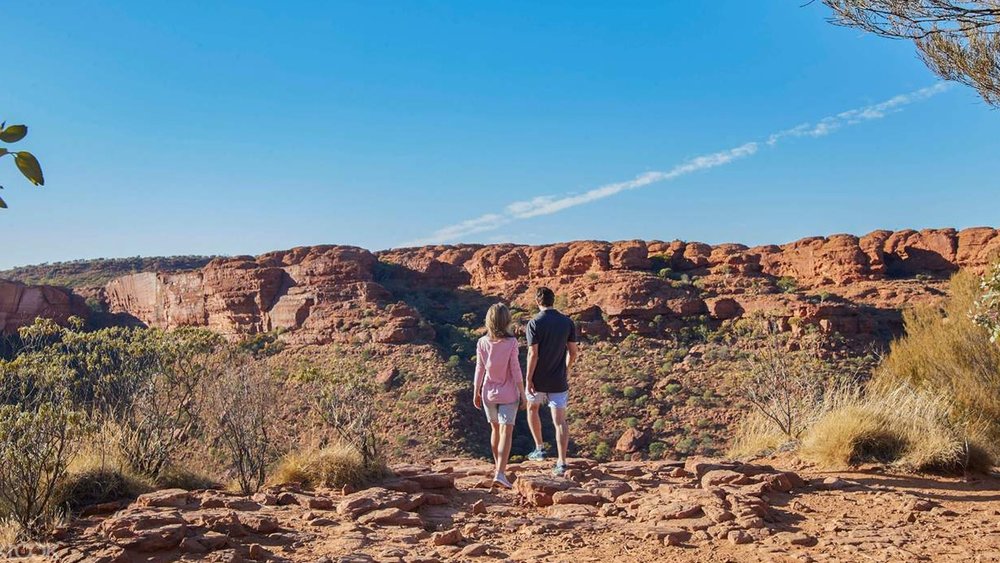 Enjoy views of stunning red rock formations as far as the eye can see at Kings Canyon.