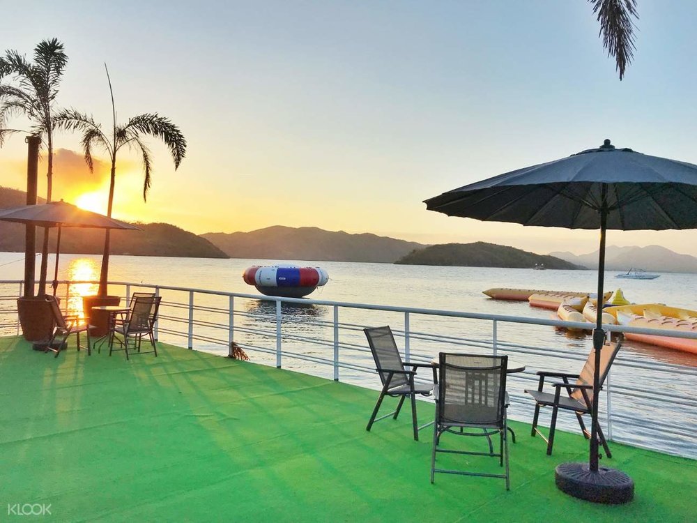 waterpark during sunset