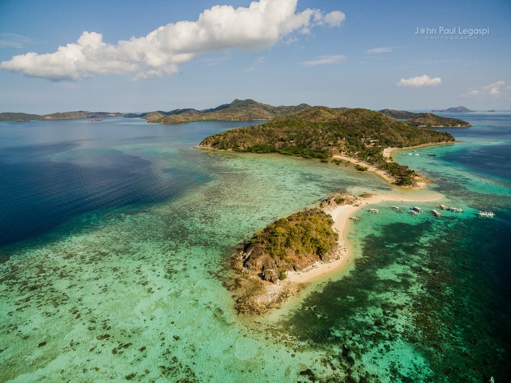 snake like island with blue green waters