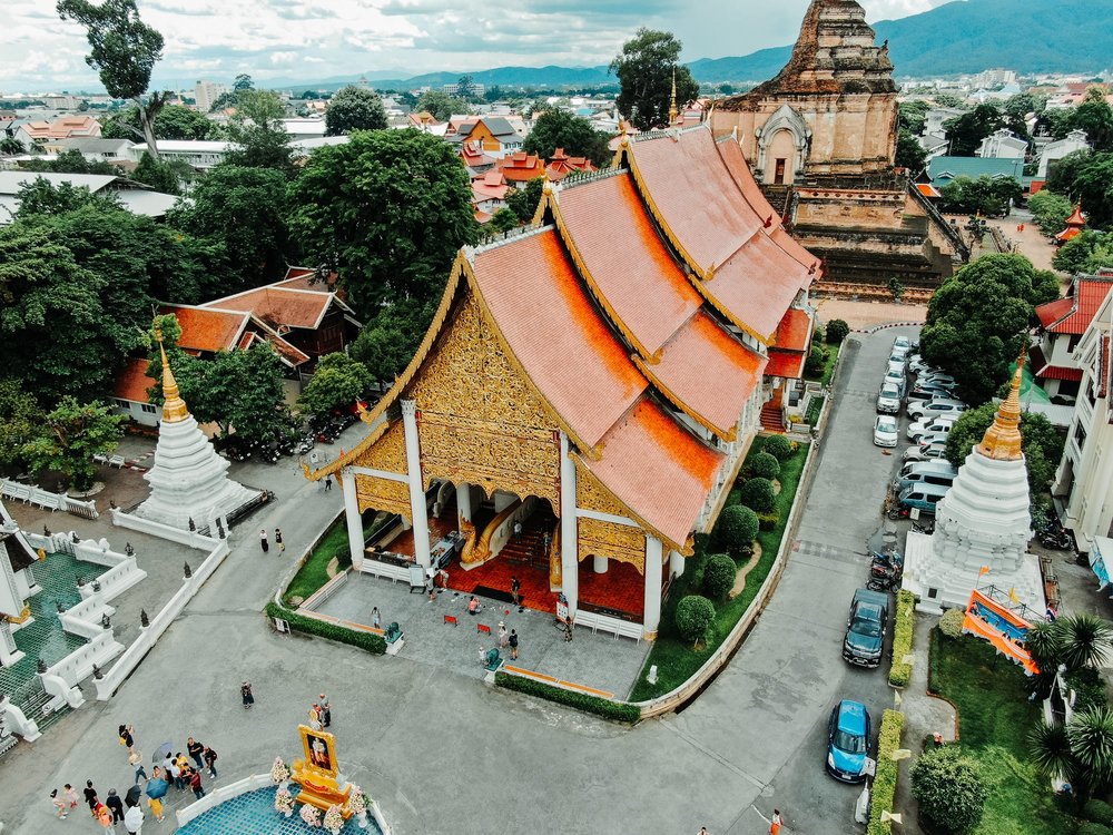 overview of a temple in chiang mai