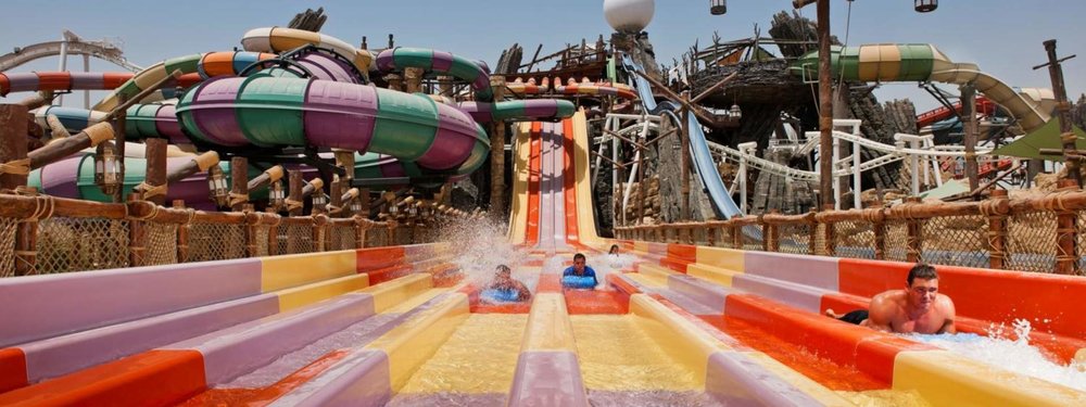 waterslides at Yas Waterworld Abu Dhabi 