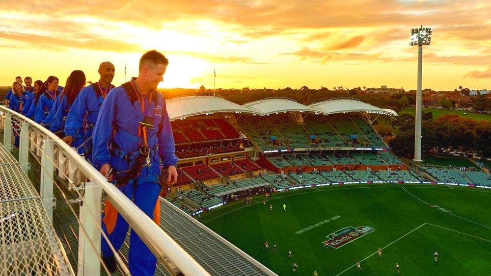 This is the time to conquer your fear of heights! Image credits @roofclimb_adelaideoval on Instagram