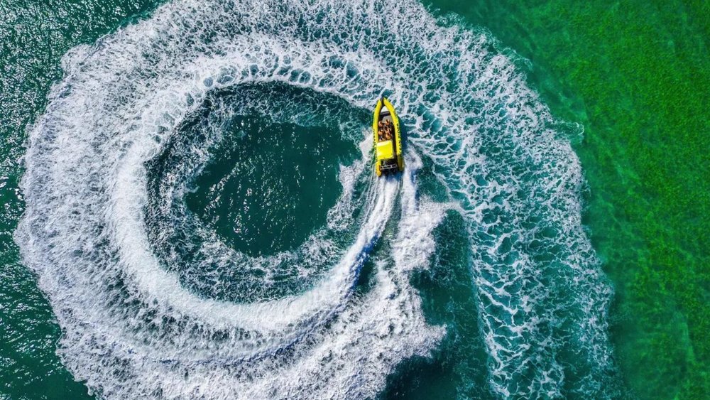 Grab onto your seats as you twist and turn aboard Gemini RIB