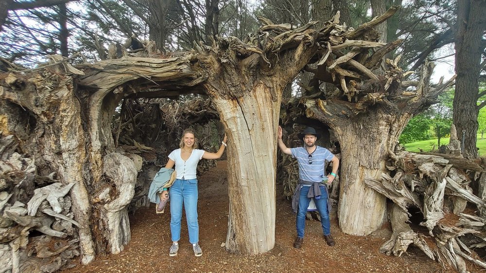 The stump forest is a unique display of art! Mayfield Gardens 