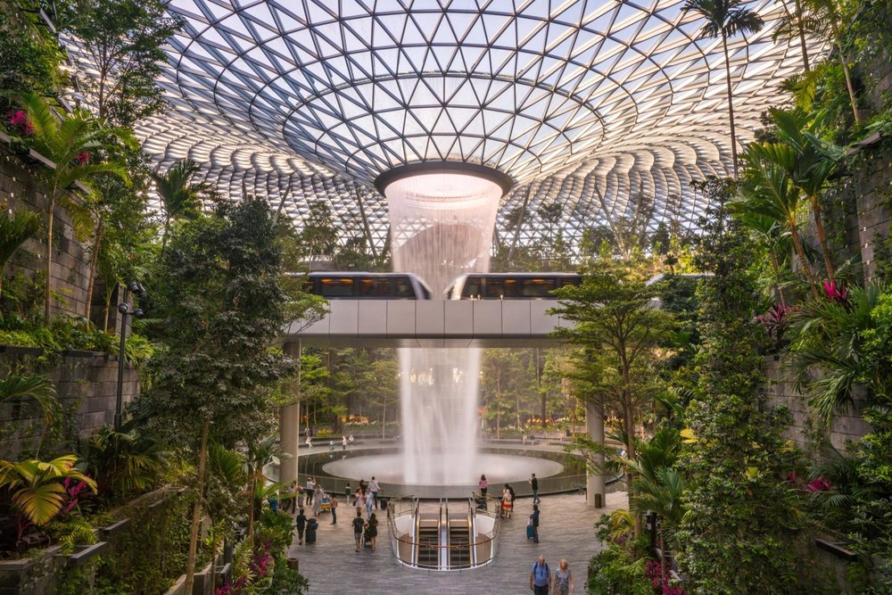 Jewel Changi indoor waterfall 