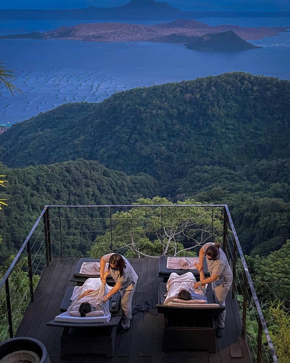 two girls getting massage