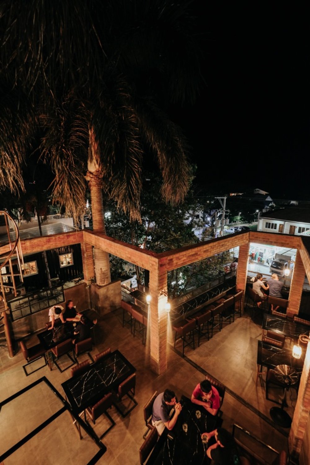 customers in roof deck bar