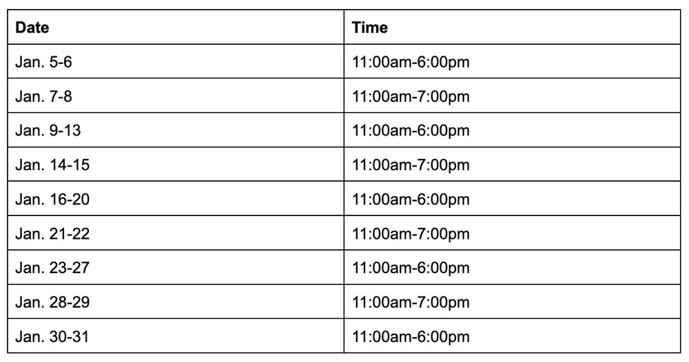 SEA LIFE Orlando Aquarium January schedule