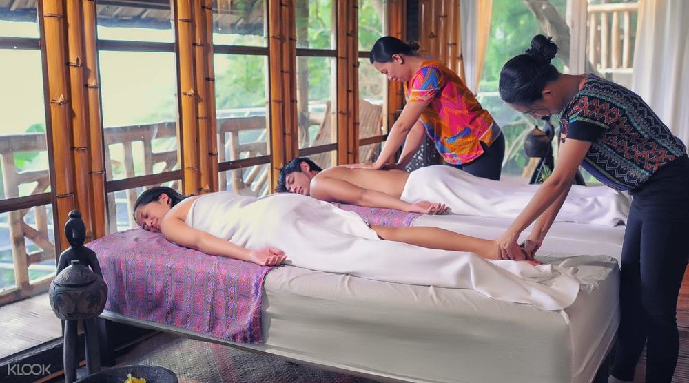 couple enjoying massage