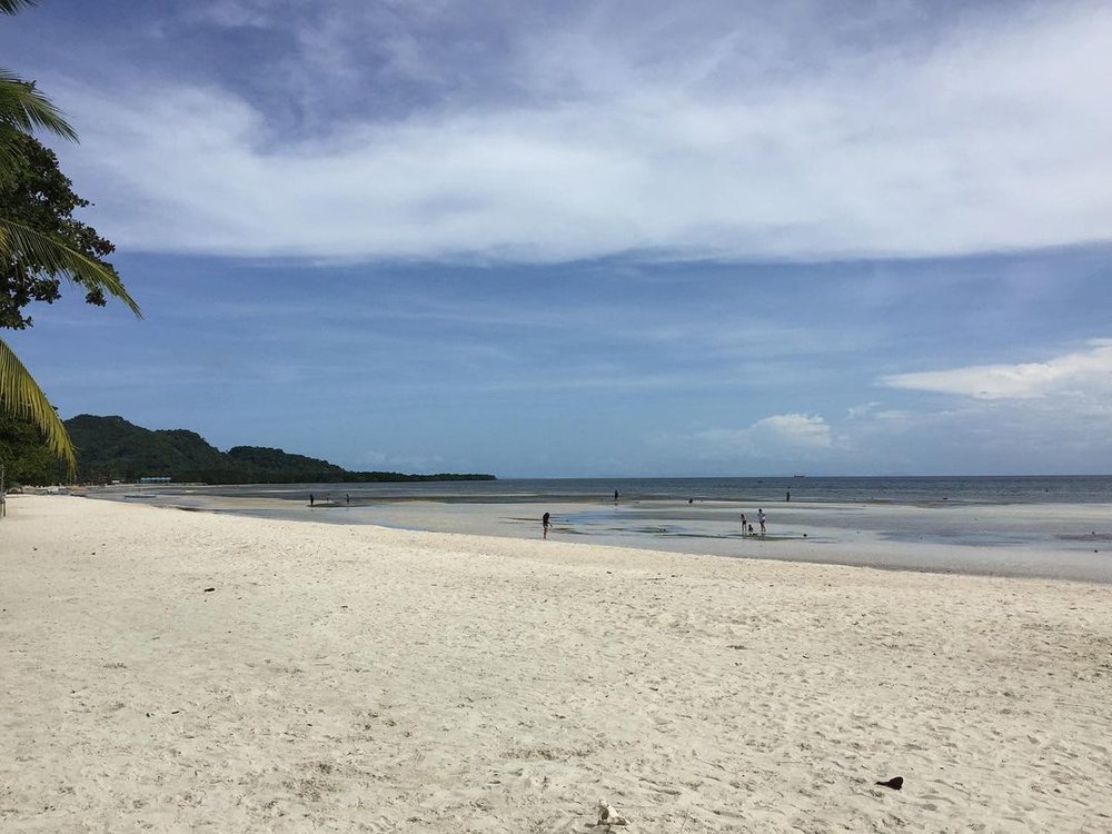 beach during low tide