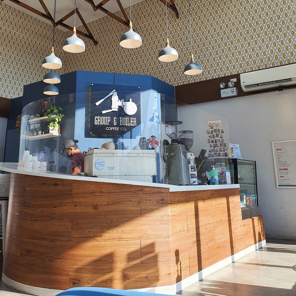 sophisticated coffee bar area