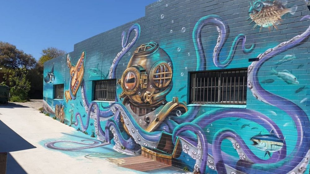 Apart from its buzzing coffee scene, the South Terrace also has a vibrant street mural culture within its strip. Image credits: @cameronmartinphotography on Instagram