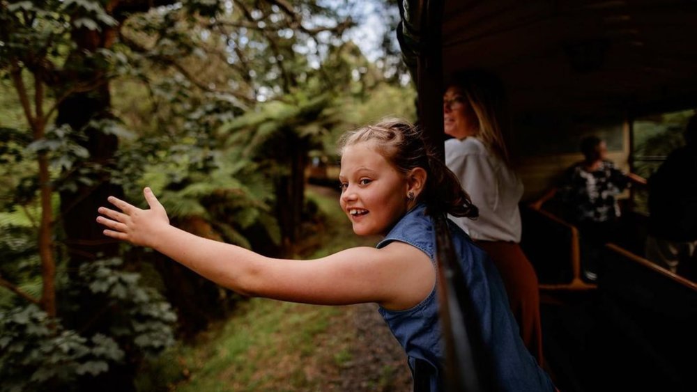 Bask in the tranquil nature of Dandenong Ranges aboard the Puffing Billy. "Credits: @puffingbillyrailway"