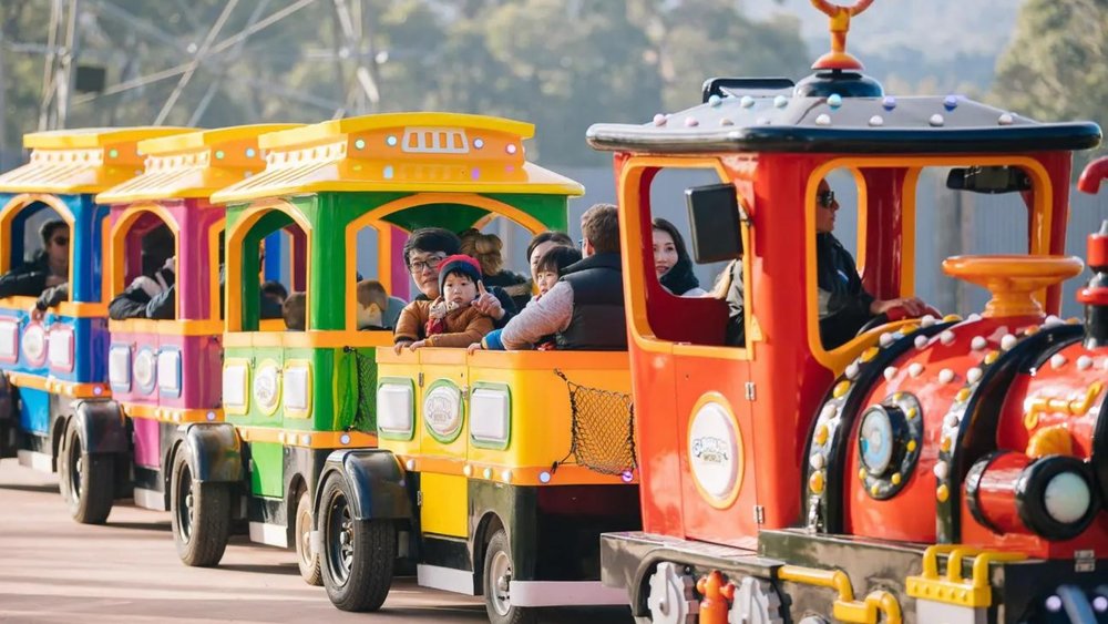 Tour the entirety of Gumbuya World aboard its mini express train.