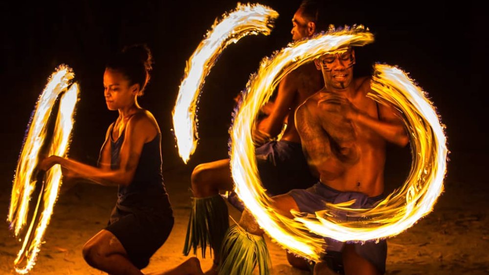 Watch a live fire dancing show at the Fiji Culture Village. "Credit: @imyanghai"